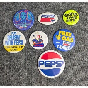 Vintage Pepsi Promotional Pinback Buttons Lot